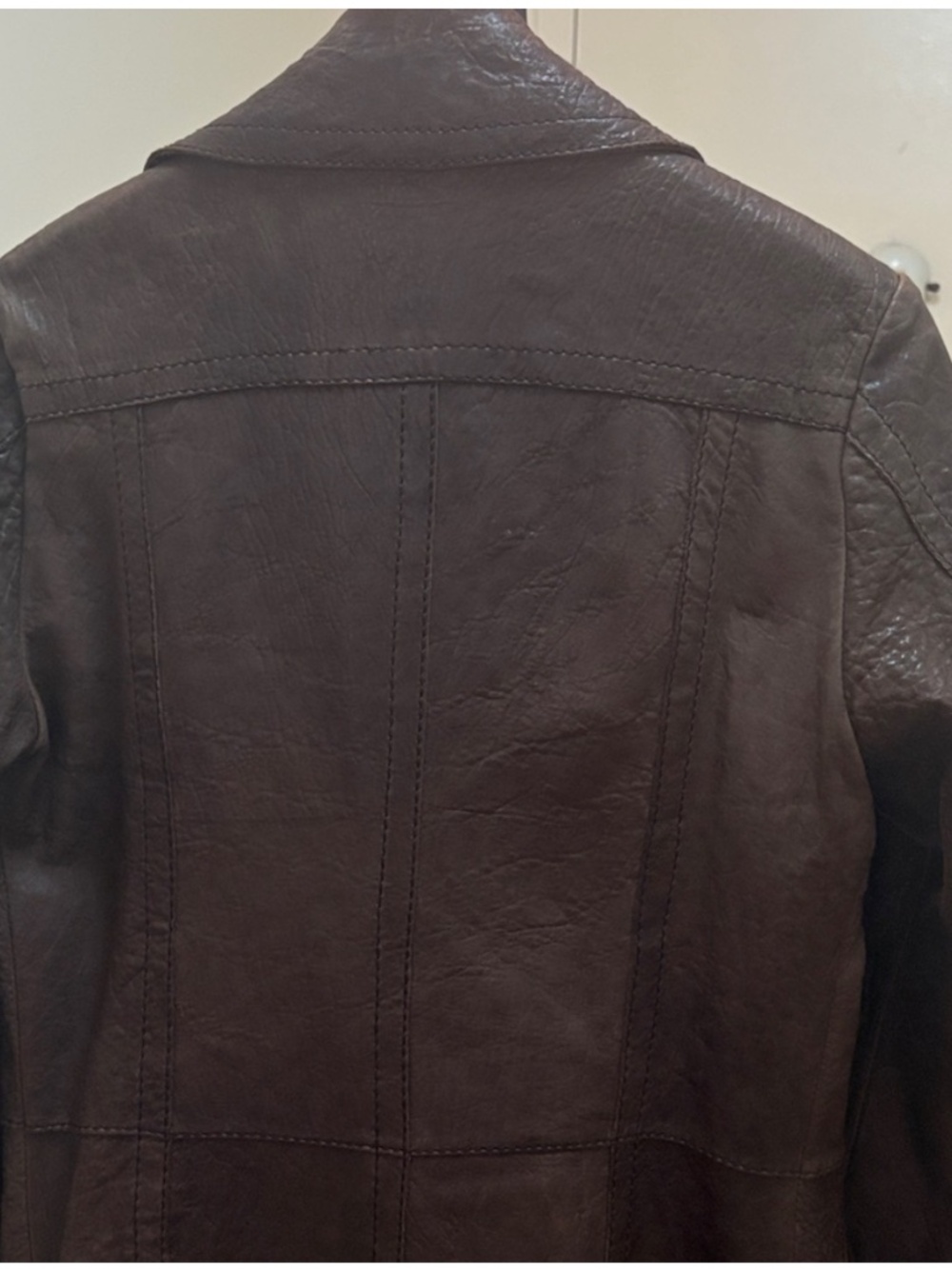 OFF-PR STYLE MEN'S BROWN LEATHER DOUBLE-BREASTED COAT SIZE 48 - Picture 8 of 16